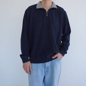 Brooks Brothers 346 Navy Minimalist Heritage Quarter Zip Knit Pullover Classic L